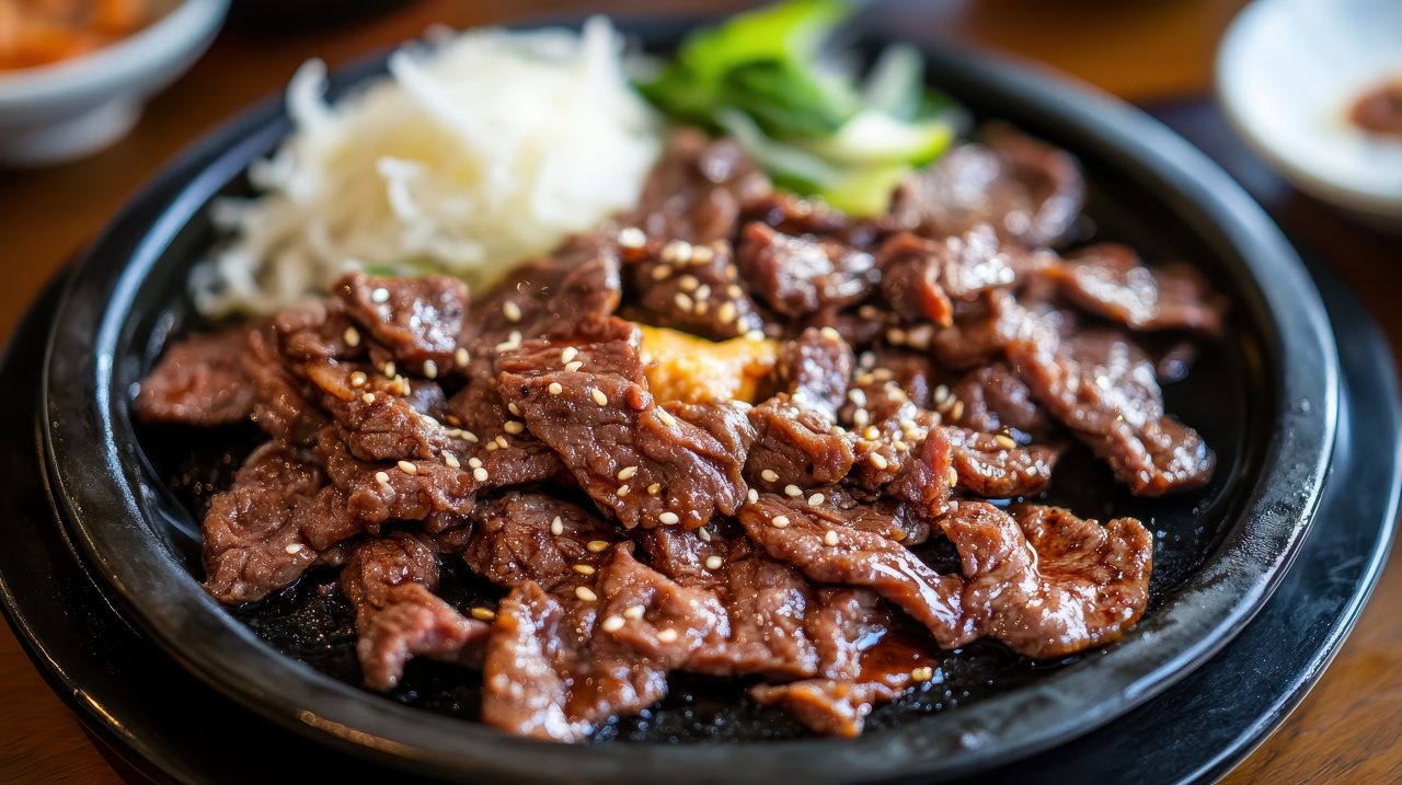 Korean Bulgogi with Rice Kimchi and Lettuce Wraps