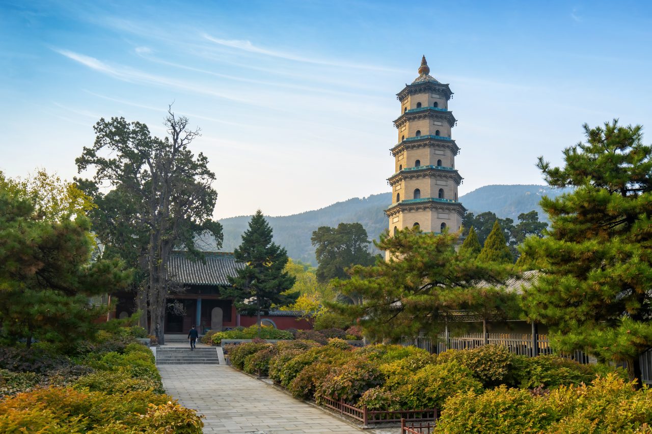 Nature view from outside of Giant Wild Goose Pagoda, Xi’an, China