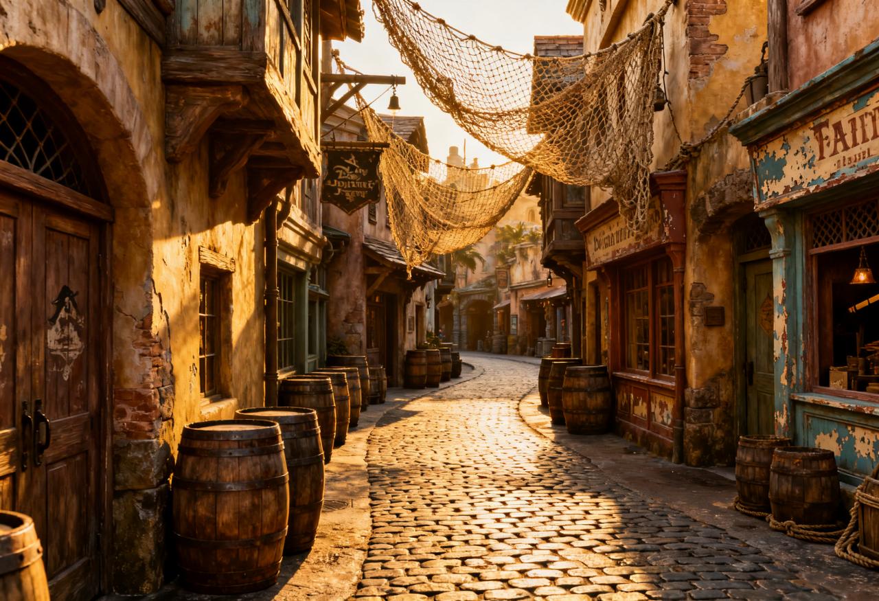 A replica of Tokyo DisneySea's iconic pirate town