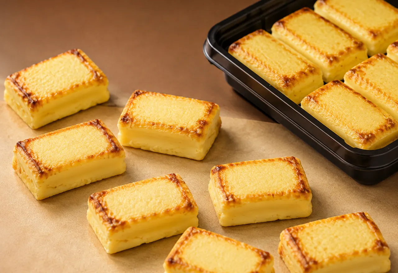 ขนมญี่ปุ่น BAKE Creamy Cheese ชีสเค้กอบชิ้นเล็กผิวเกรียม