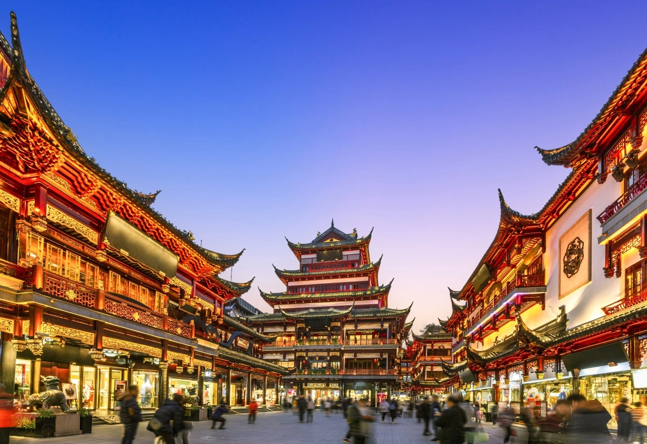 Yu Garden จะมีการตกแต่งโคมไฟสวยงามในช่วงฤดูหนาว