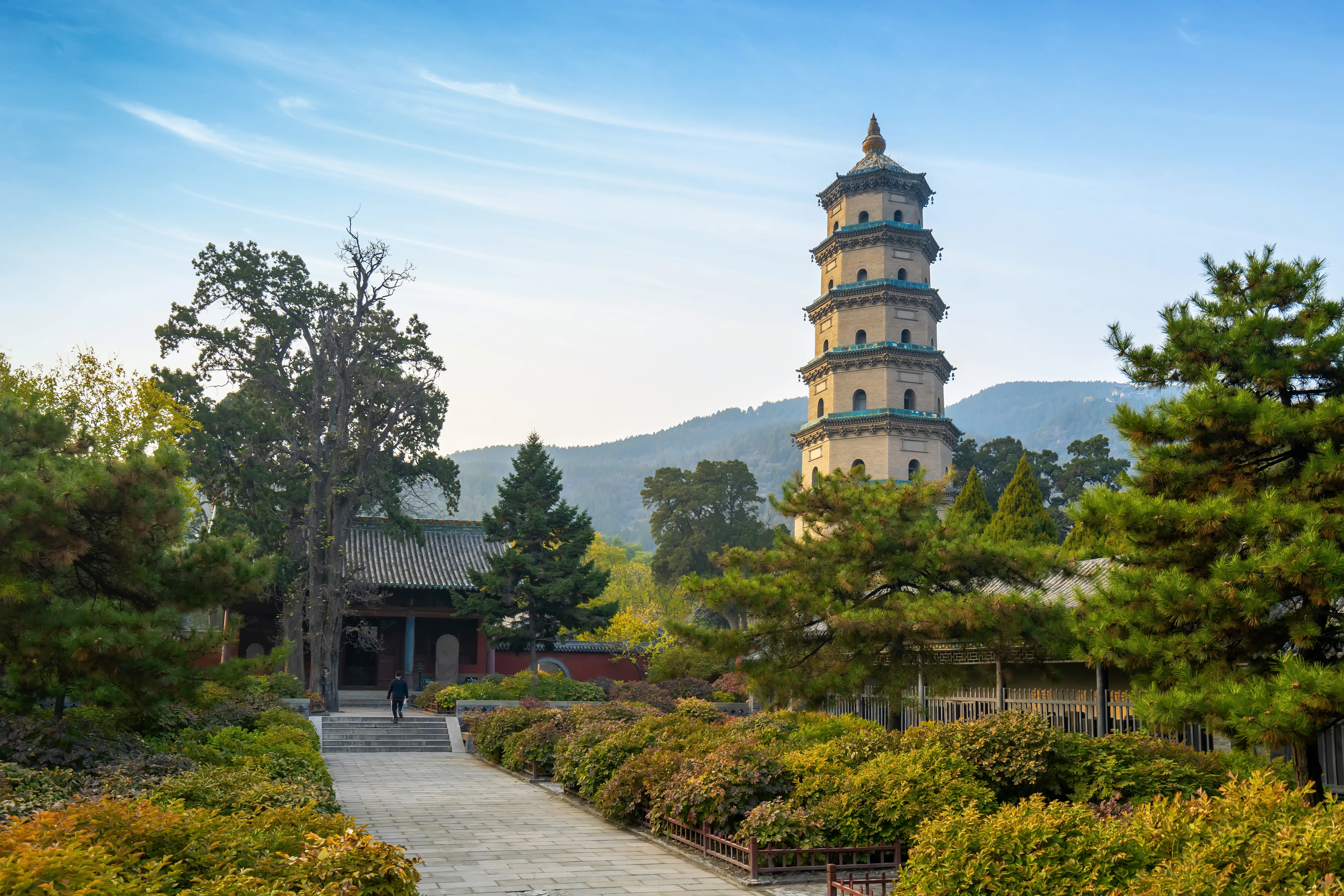 Nature view from outside of Giant Wild Goose Pagoda, Xi’an, China