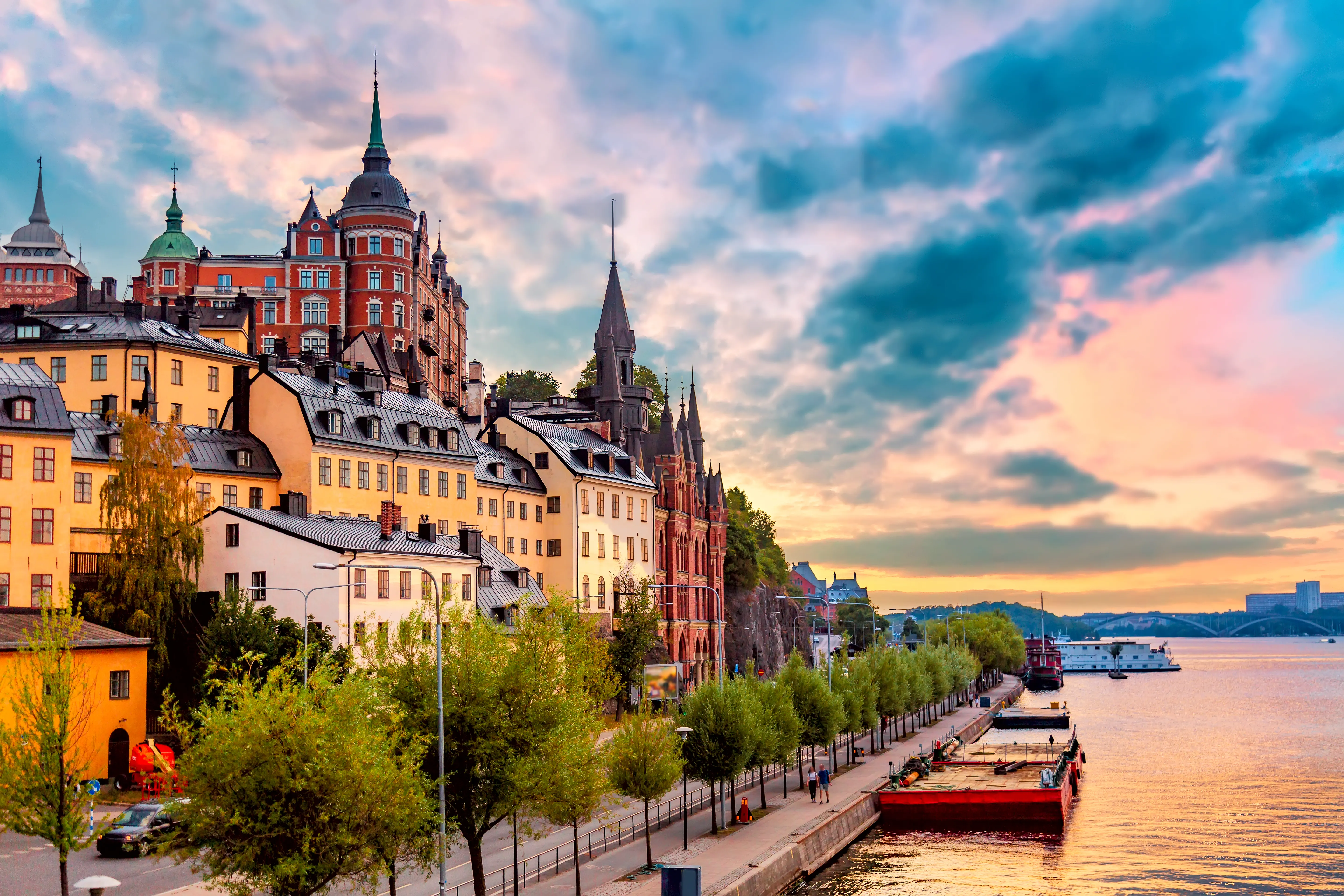 Vintage Architectural Building in Stockholm, Sweden
