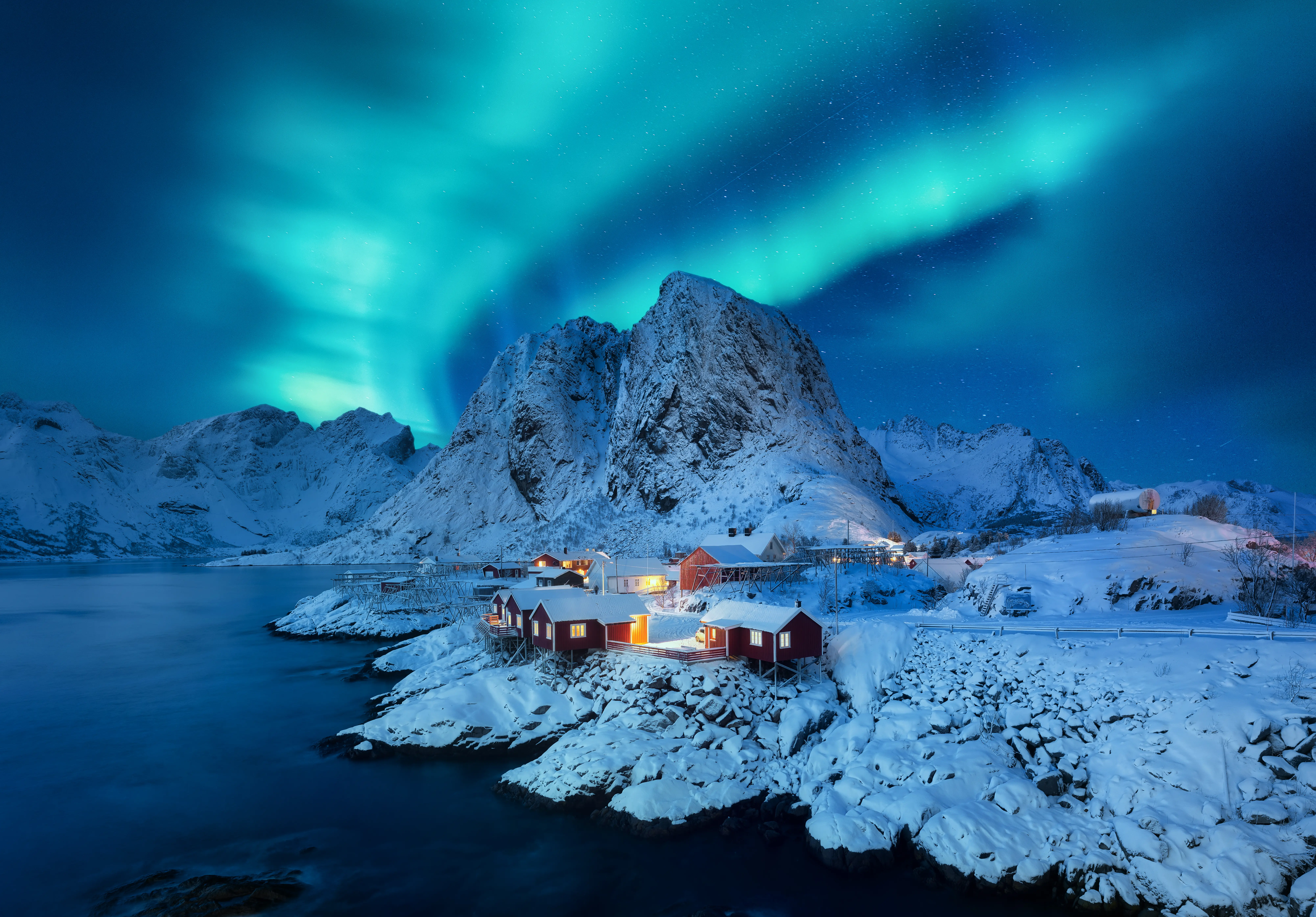 Aurora Borealis Lofoten islands in Norway