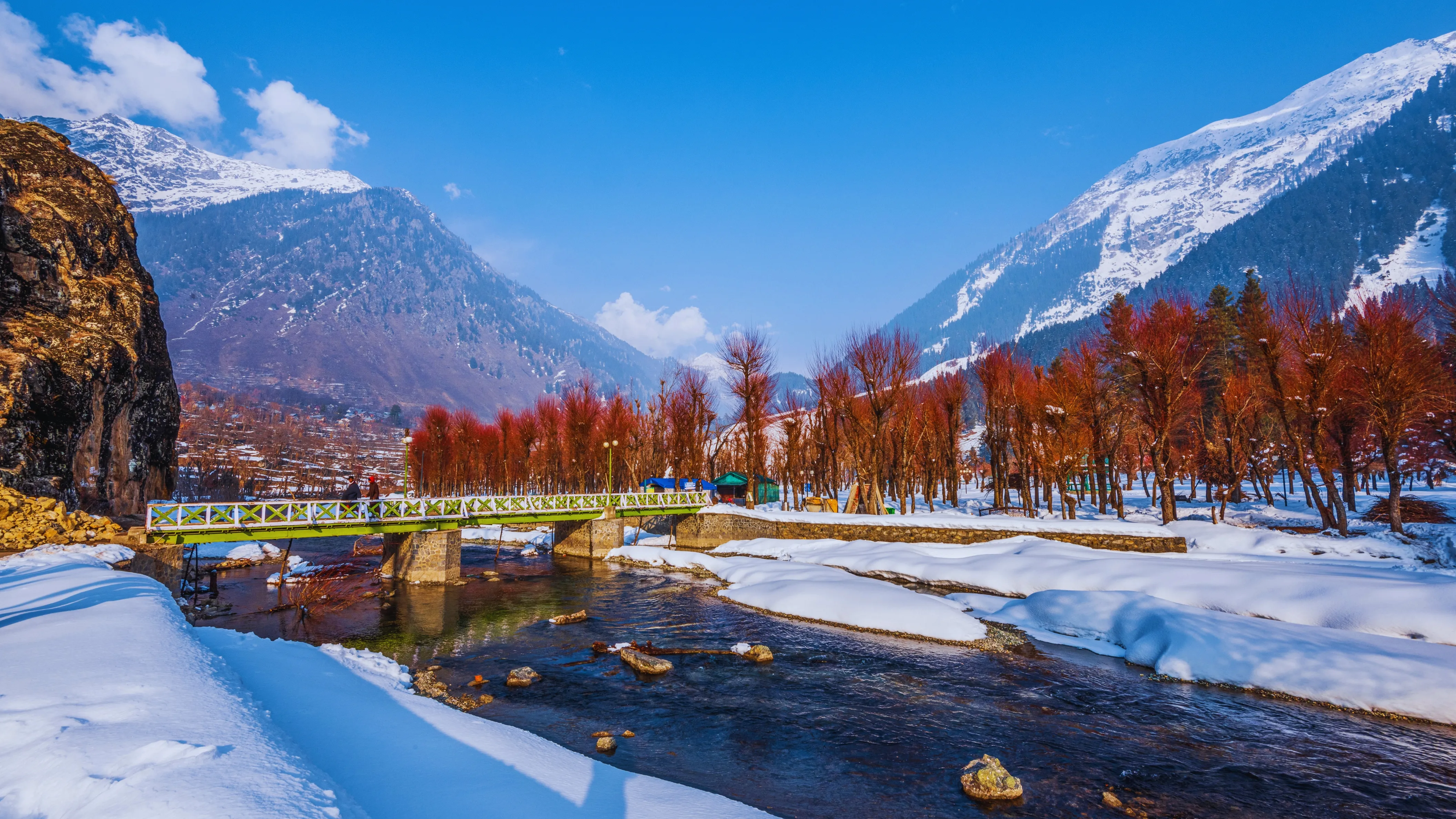 Winter landscape of Betab valley Pahalgam Kashmir 