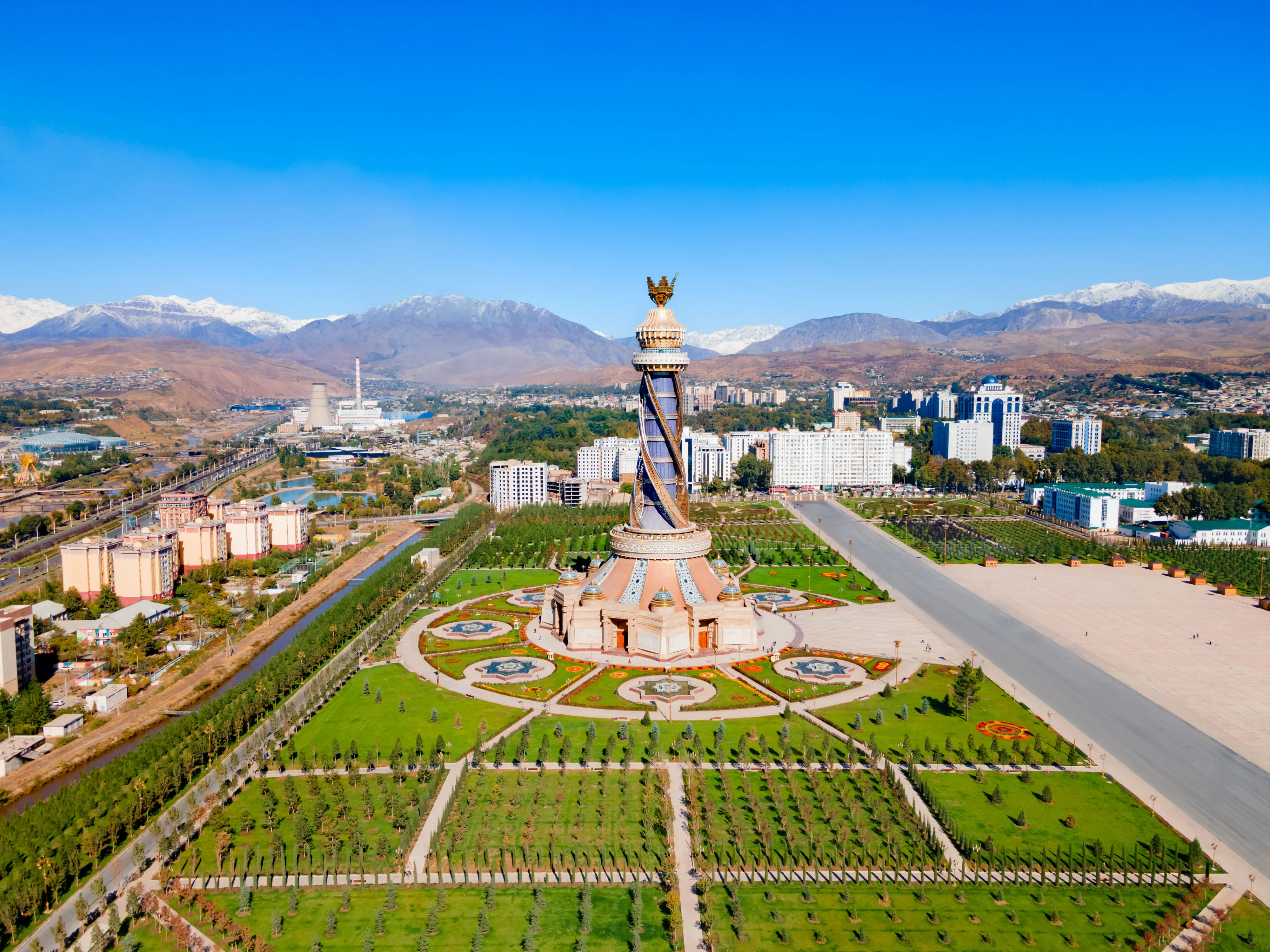 Aerial panoramic view Tajikistan