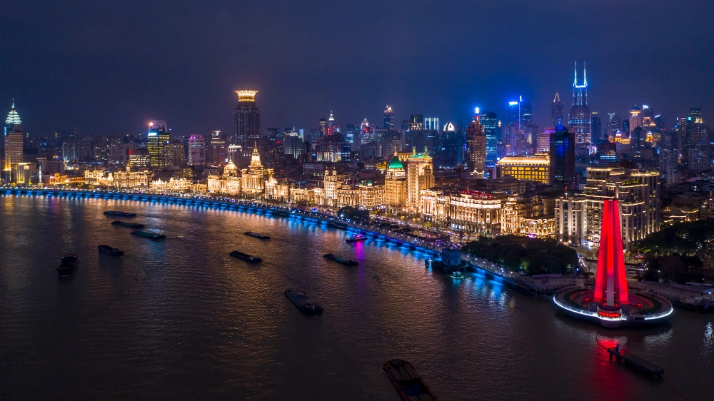 aerial-view-of-the-bund-in-shanghai-with-night-lights