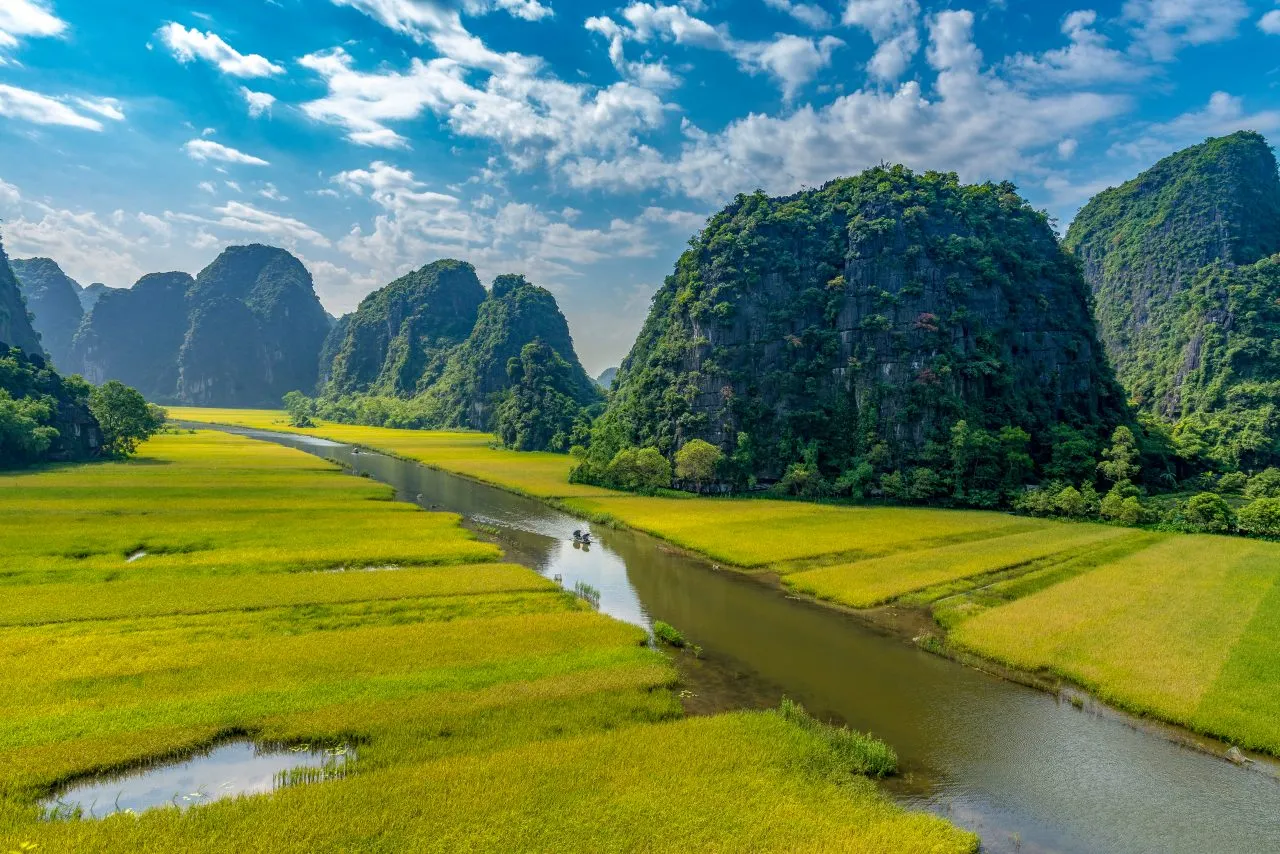 Top view of Tam Coc Boat Ride, North Vietnam