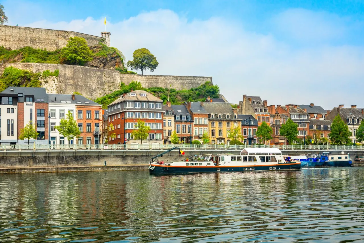 Meuse River and citadel of Namur Fortress, Belgium