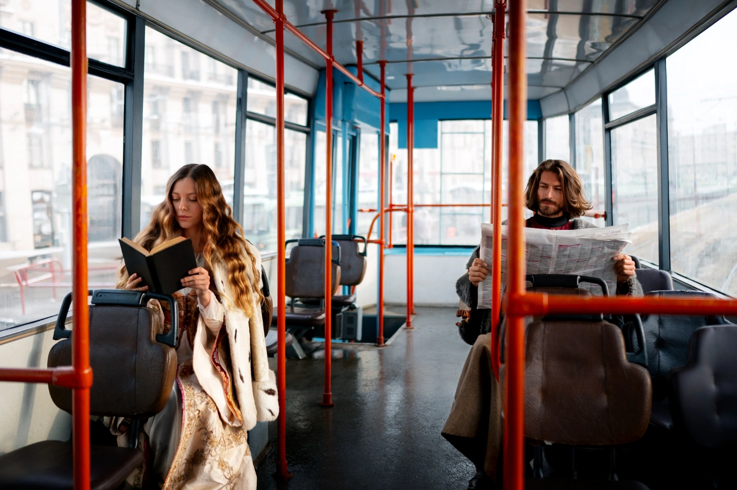 two-people-sitting-across-on-shuttle-bus