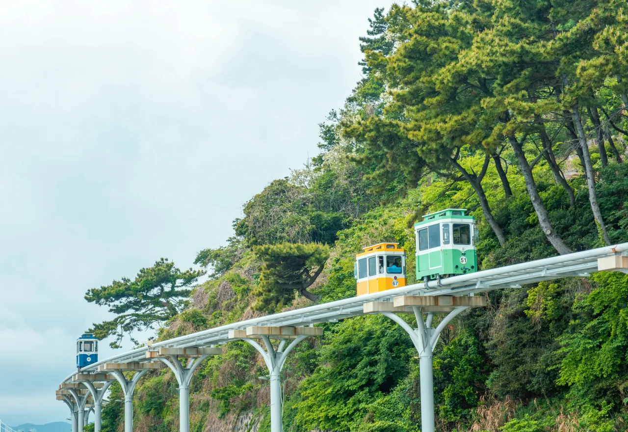 รถไฟแคปซูลแฮอุนแด กิจกรรมพาลูกเที่ยวเกาหลีริมทะเล