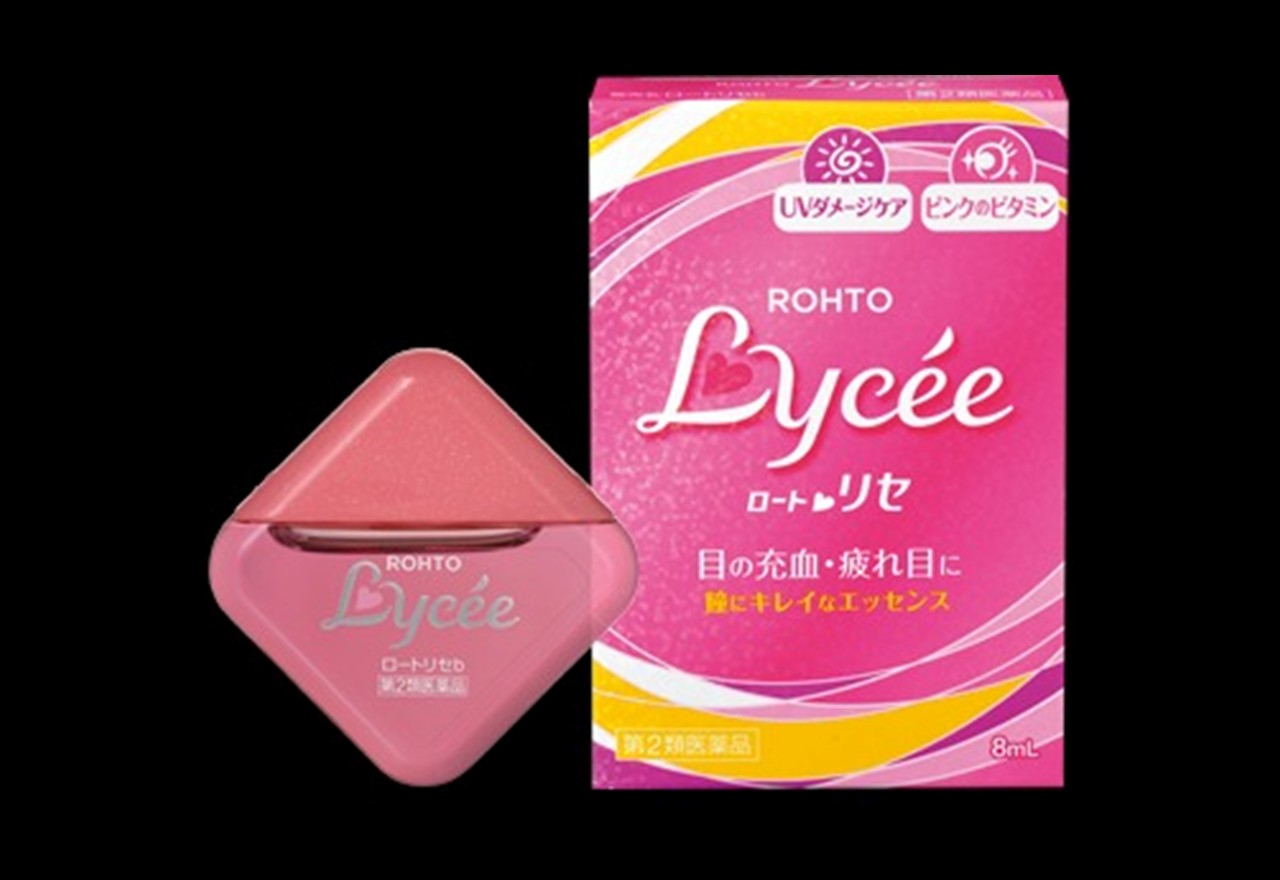 น้ำยาหยอดตา Rohto Lycee ขวดสีชมพูเป็นของฝากญี่ปุ่นที่คนไทยนิยมซื้อกลับมา