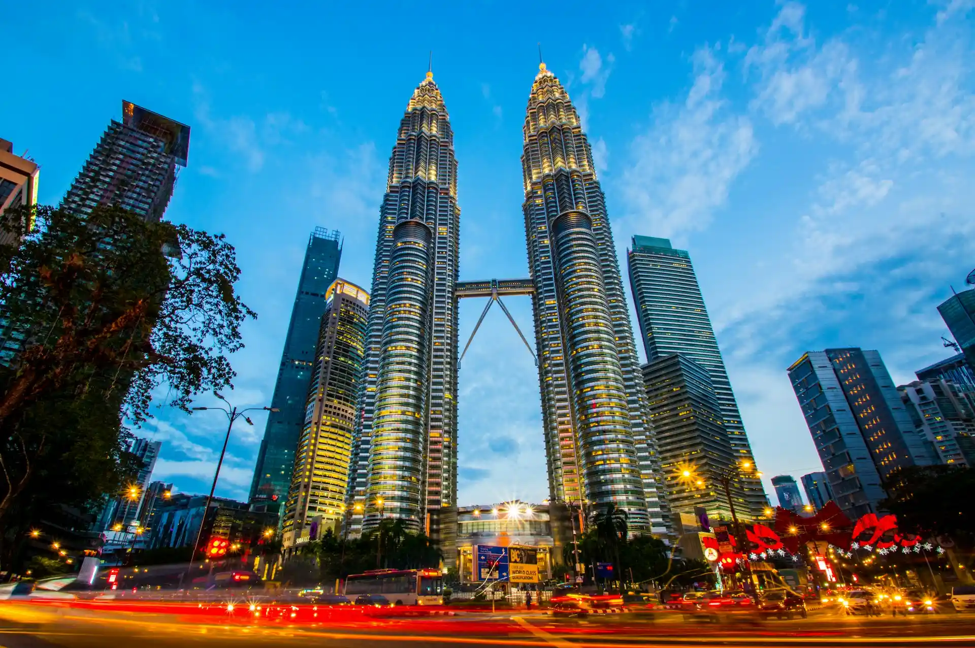 Sunset view of Petronas Twin Towers