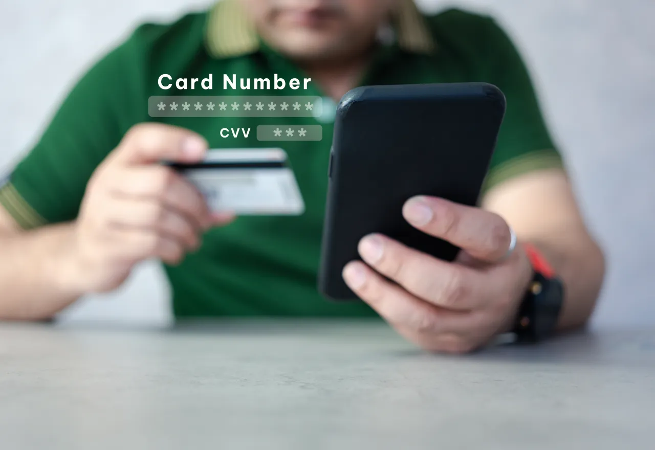 หน้าจอกรอกหมายเลขบัตรเครดิตเพื่อผูกเข้ากับ WeChat Pay